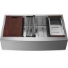 VEVOR Farmhouse Kitchen Sink, 304 Stainless Steel Drop-In Sinks, Single Bowl Basin with Ledge & Accessories