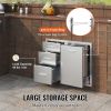 VEVOR Outdoor Kitchen Door Drawer Combo 29.5" W x 22.6" H x 21.7''D, Access Door/Triple Drawers with Propane Drawer and Adjustable Garbage Ring
